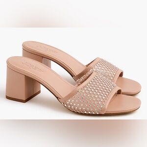 J crew mesh mule heel nude size 7